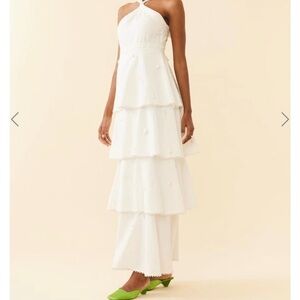 Eddy Emma Halter Dress - White - Size Small